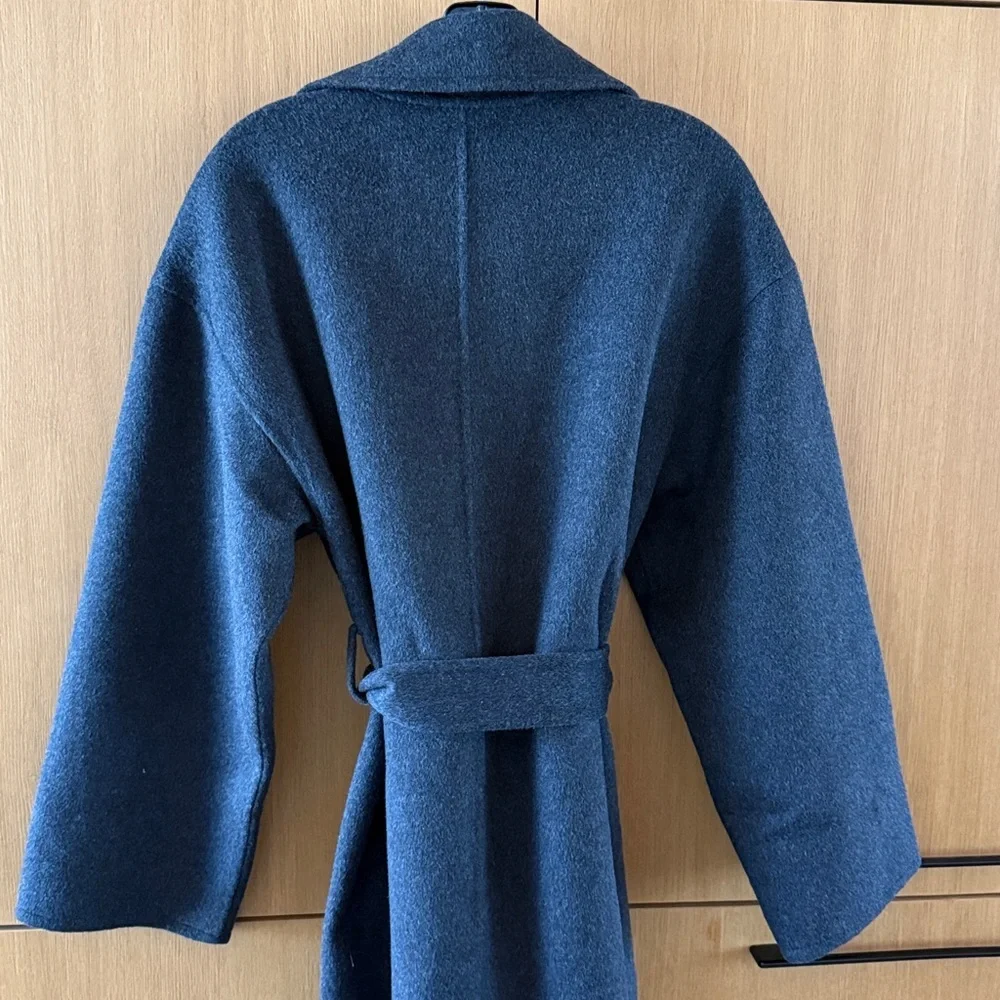 PAIGE Connery Wool-Blend Long Robe Coat in charcoal gray color Size XSmall NWT